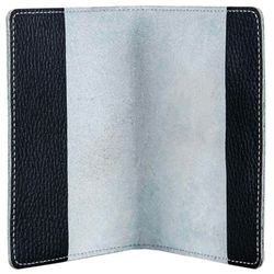 Passport cover FABULA "Blackwood", genuine leather, contrast stitching, black