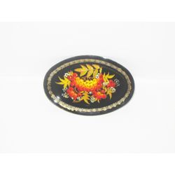 Сувениры из Н.Тагила / Souvenirs from N. Tagil / Tray - magnet "Oval-mini. Rowan on blue", 8x12 cm