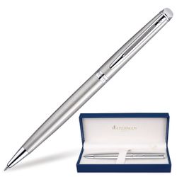 Gift ball pen WATERMAN "Hemisphere Stainless Steel CT", body silver, palladium plated, blue