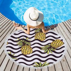 Этель / Beach towel "Pineapples", d 150cm