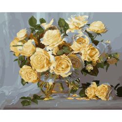 Опт-картина / Painting by numbers 40x50 White roses
