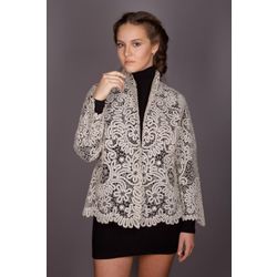 Снежинка / Snowflake / Women's lace jacket with decorative ornament