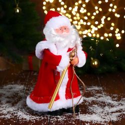 Зимнее волшебство / Muñeca "Papá Noel, con abrigo rojo, con bastón"