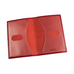 Passport cover BEFLER "Lace", natural leather, embossed, red