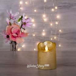 Kaemingk / LED candle Living Flame 10 cm gold wax battery operated, timer