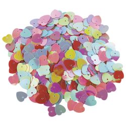 Sequins for creativity "Heart" bright, color assorted, 5 colors, 10 mm, 20 grams, TREASURE ISLAND