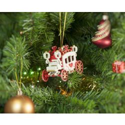 Toy Christmas tree "Carriage covered" 3020 Red Heart Santa