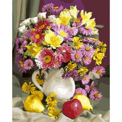 Опт-картина / Painting by numbers 40x50 GX 29631 Flowers and fruits
