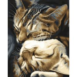 Опт-картина / Pintura por números 40x50 Ternura do gato