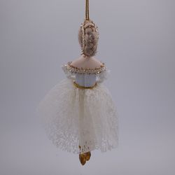Потешный промысел / Christmas tree toy made of porcelain "Ballerina Giselle"