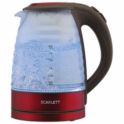 KETTLE SCARLETT SC-EK27G62, 1.7 litres, 2200 w, closed heating element, glass, red