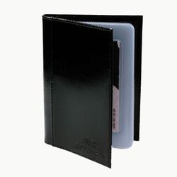 BEFLER / Classic driver's wallet, genuine leather, embossed, 6 plastic pockets, black