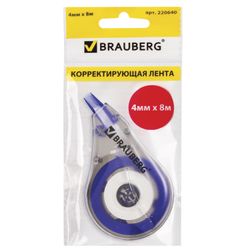 BRAUBERG correction tape, 4 mm x 8 m, packaged with Euro slot