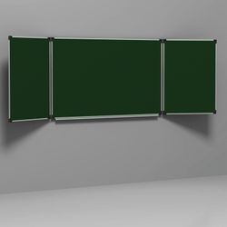 The chalk Board magnetic 3-element (100x150/300 cm), ADDITIONAL LINE/CELL, green, BRAUBERG