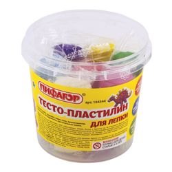 The plasticine plant-based (modeling dough) PYTHAGORAS, 7 colors, 210 g, plastic Cup