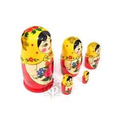 Семеновская роспись / Alyonka - traditional matryoshka doll, 5 dolls (large size)