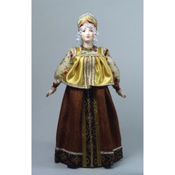Потешный промысел / Porzellan-Souvenir-Puppe "Sibirien. Weibliche Festtagstracht, Anfang des 20. Jahrhunderts"