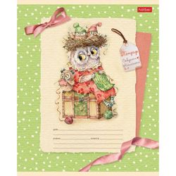 HATBER / Notebook 12 sh. cage, cardboard cover, "Cute Owls" / 20 pcs.