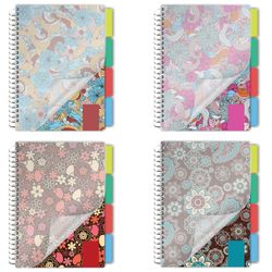 BRAUBERG / Notebook 150 sh., A5, 170x215 mm, cage, comb, plastic cover, 4 dividers, "Foxy Lady" / 2 pcs.