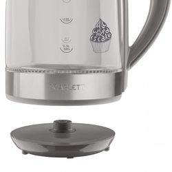 KETTLE SCARLETT SC-EK27G64, 1.7 litres, 2200 w, closed heating element, glass, grey
