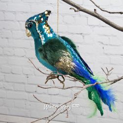Kaemingk / Dekoratif figür Parrot Carnavalle Sapphire 34 cm