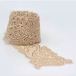 Lace scarf "Sky over Paris" gold with black, Madame Cruje