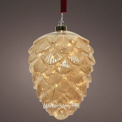 Kaemingk / Pendant lamp Breze Cone 21 cm, 15 micro LED lamps, battery operated, glass