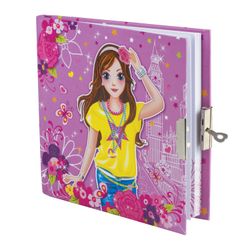 BRAUBERG / Notebook "Fashionista" SMALL FORMAT (130x130 mm) A6, 56 sheets, hardcover, metal. lock, gift wrap, music + mirror, line