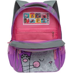 Mochila escolar GRIZZLY / GRIZZLY, costas anatômicas, para meninas, "I PROMISE", 39x29x17 cm