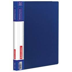 Folder with metal folder and internal pocket BRAUBERG "Contract", blue, up to 100 sheets, 0.7 mm