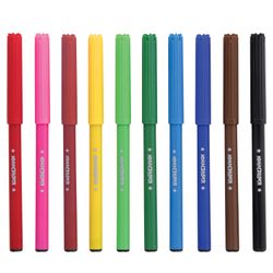 INLANDIA markers 10 colors "DRAWING LESSONS", ventilated cap, PVC