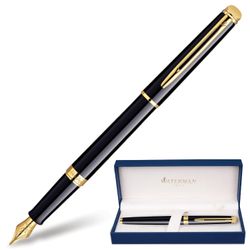 Pen gift pen WATERMAN "Hemisphere Mars Black GT", black lacquer, gold plated details, blue