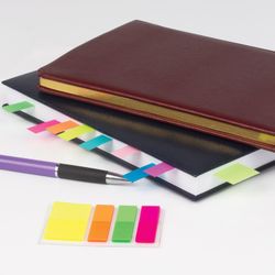 STAFF bookmarks, adhesive, plastic, 45х12 mm x 3 colors + 45х25 mm x 1 color, 25 sheets
