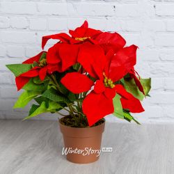 Kaemingk / Artificial Silk Potted Poinsettia 27 cm