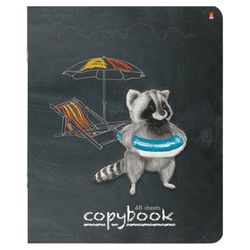 Альт / Notebook A5 48 l. bracket, cage, Soft Touch, "RACCOON VACATION" / 10 pcs.