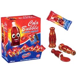 Конфитрейд / Chewing gum dragee "COLA BUBBLE" (Cola bottle with liquid center) 1kor * 6bl * 200pcs, 4.6 gr.