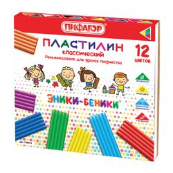 Clay classic PYTHAGORAS "bundling" 12 colors, 240 g, with stack, carton