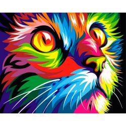 Опт-картина / Painting by numbers 20x30 Rainbow cat