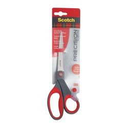 Kéo SCOTCH "Precision", 200 mm, để cắt chính xác, chèn cao su, màu xám / đỏ, giá treo châu Âu