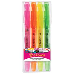 Set of 4 PCs highlighters, CROWN, FLAVORED, ASSORTED,"Multi Hi-Lighter", line 1-4 mm