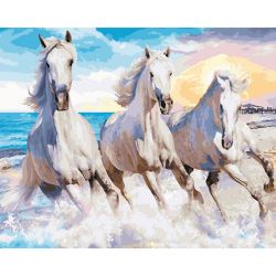 Опт-картина / Painting by numbers 40x50 Gallop on the water