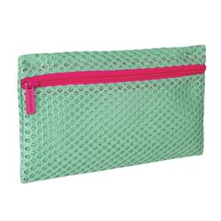 Pencil case-cosmetic bag BRAUBERG, mesh, "Neon", aquamarine, 23х14 cm
