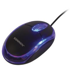 SONNEN / Wired mouse M-204, USB, 1000 dpi, 2 buttons + wheel-button, optical, backlight, black