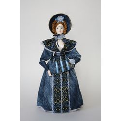 Потешный промысел / Porcelain souvenir doll "Lady with a clutch, 1830s of the 19th century"