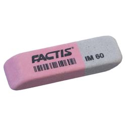 Eraser FACTIS IM 60 (Spain), 46х15х8 mm, red-gray, rectangular, synthetic rubber