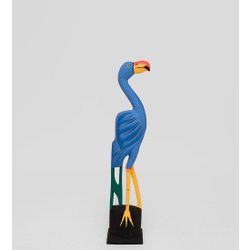 Decor and Gift / Wooden figurine "Blue Flamingo" 50 cm