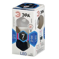ЭРА / LED lamp 7 (60) W, base E14, ball, cold white light, 30,000 hours, LED smdP45-7w-840-E14