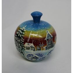 Беломорские узоры / The box is wooden "Apple" winter 6.5 cm