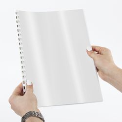 Capas de papelão para encadernação, A4, SET 100 unid., Brilhante, 250 g / m2, branco, BRAUBERG