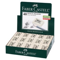 Eraser FABER-CASTELL "Latex-Free", 37x25x7 mm, white, rectangular, synthetic rubber